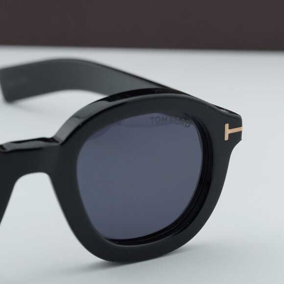 Tom Ford Raffa FT1100 01A Round Sunglasses - Black/Smoke - Picture 2 of 11